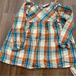 Plaid Long-Sleeve Kids dress 3T tag but runs small